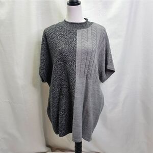 Lane Bryant Gray Poncho Style Oversized Short Sleeve Sweater Size 14/16